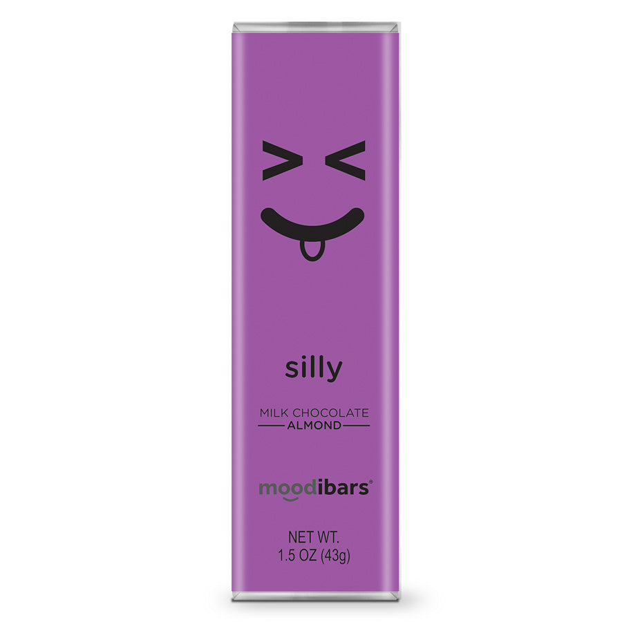 Moodibars - silly - Milk Chocolate Crunchy Almond Bar 1.5oz
