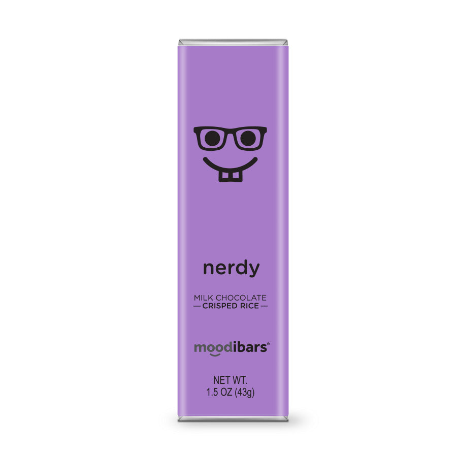 Nerdy Moodibar - Milk Chocolate Crisped Rice 1.5 oz Bar
