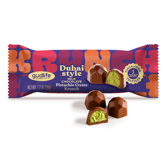gudlife - Dubai Style Milk Chocolate Pistachio Creme Truffles 3pc