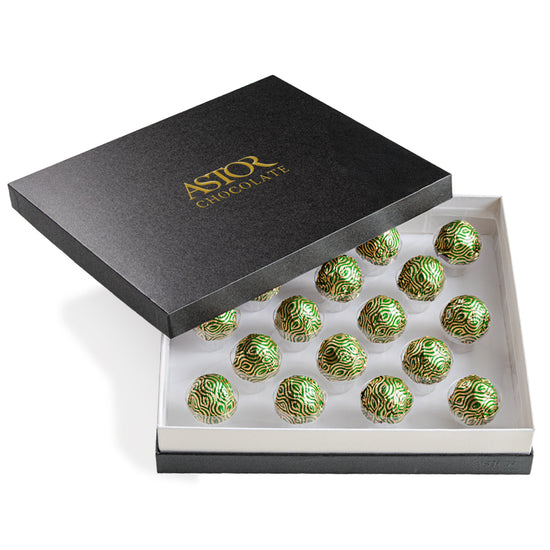 Dubai Style - Milk Chocolate Pistachio Creme Truffles in an Elite Box 18pc