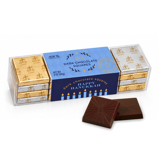 Hanukkah - Milk and Dark Chocolate Petite Squares in Acetate 16pc