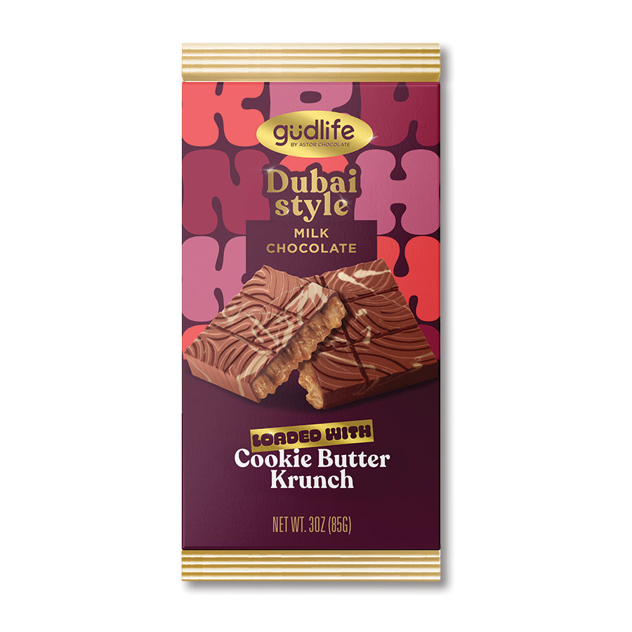 gudlife - Dubai Style Milk Chocolate Cookie Butter Krunch Bar 3oz