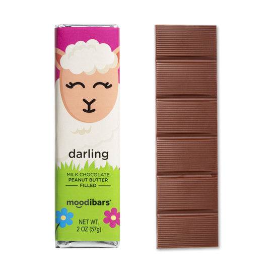 Seasonal Moodibars - darling - Milk Chocolate Peanut Butter Filled Bar 1.75oz