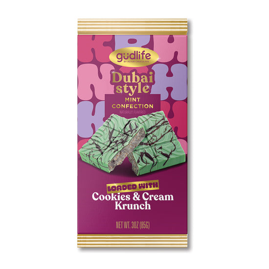 gudlife - Dubai Style Mint Confection Cookies & Cream Krunch Bar 3oz