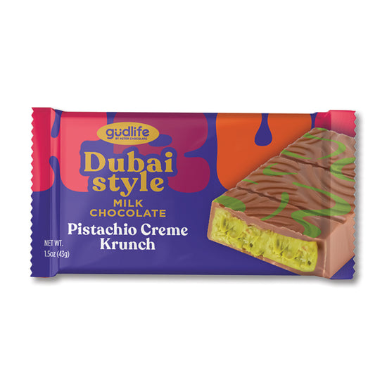 gudlife - Dubai Style Milk Chocolate Pistachio Creme Krunch Bite 1.5oz