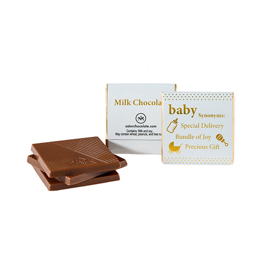 New Baby - Deluxe Milk Chocolate Squares 1.75 in.