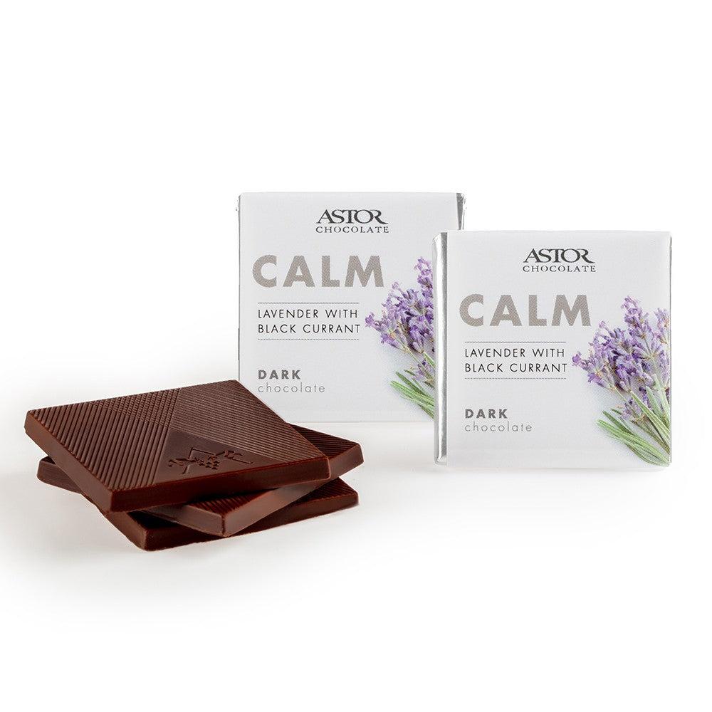 Herbal Collection - Calm - Lavender Black Currant Dark Chocolate Deluxe Squares 1.75 in.