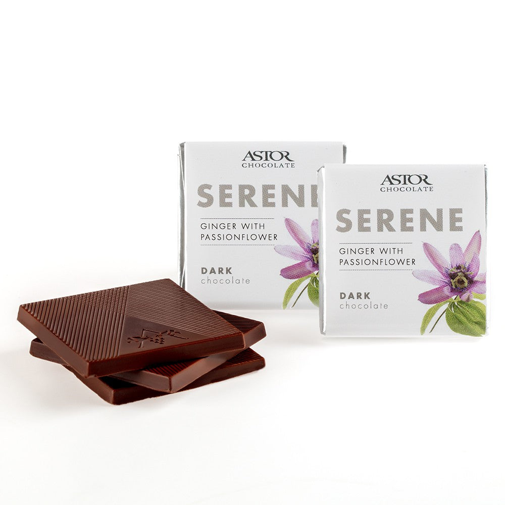 Herbal Collection - Serene - Ginger Passionflower Dark Chocolate Deluxe Squares 1.75 in.