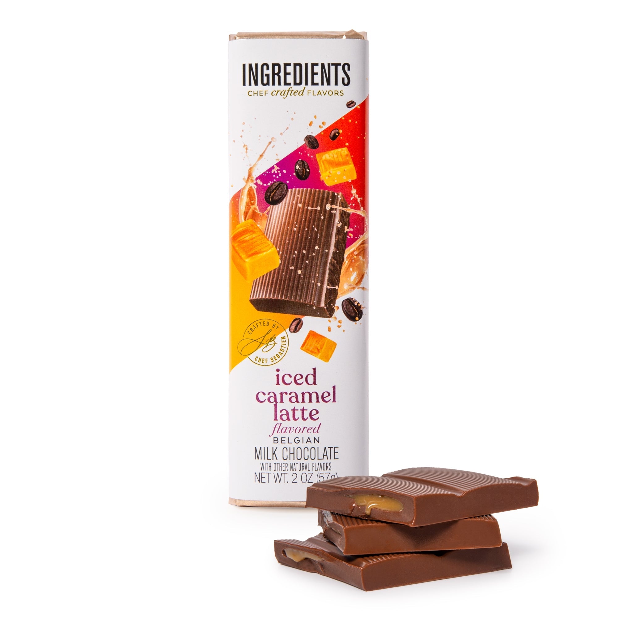 Ingredients - Iced Caramel Latte Milk Chocolate Bar 1.75oz