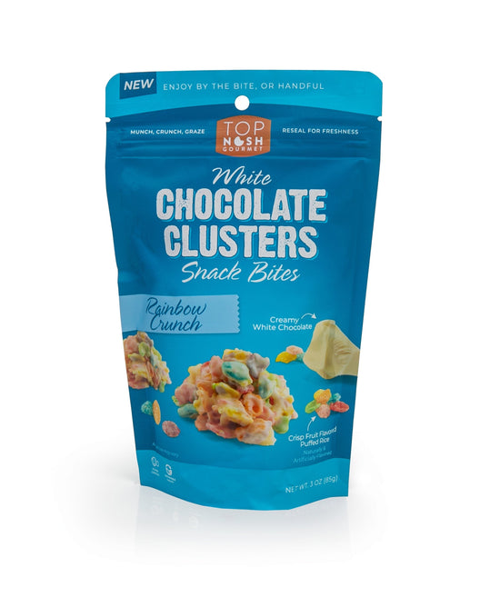 Top Nosh - Rainbow Crunch White Chocolate Cluster Bites 3oz