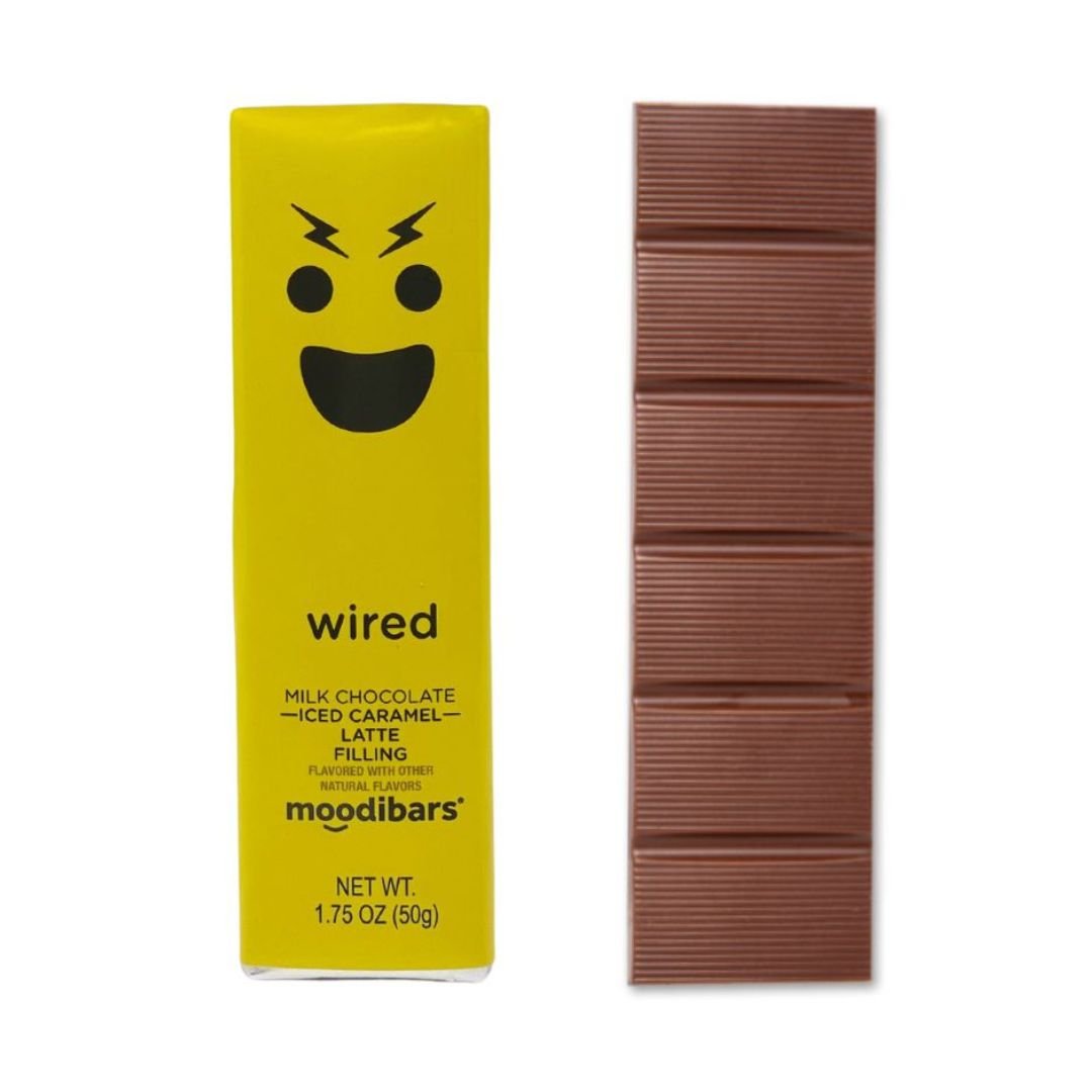 Moodibars - wired - Milk Chocolate Iced Caramel Latte Filling Bar 1.75oz