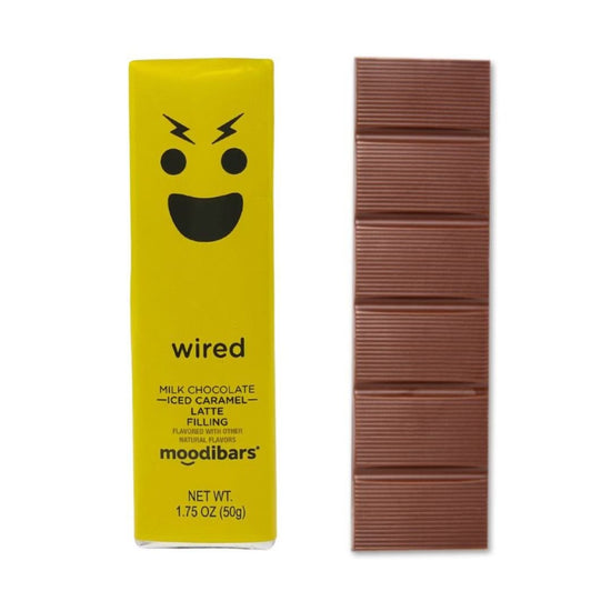 Moodibars - wired - Milk Chocolate Iced Caramel Latte Filling Bar 1.75oz